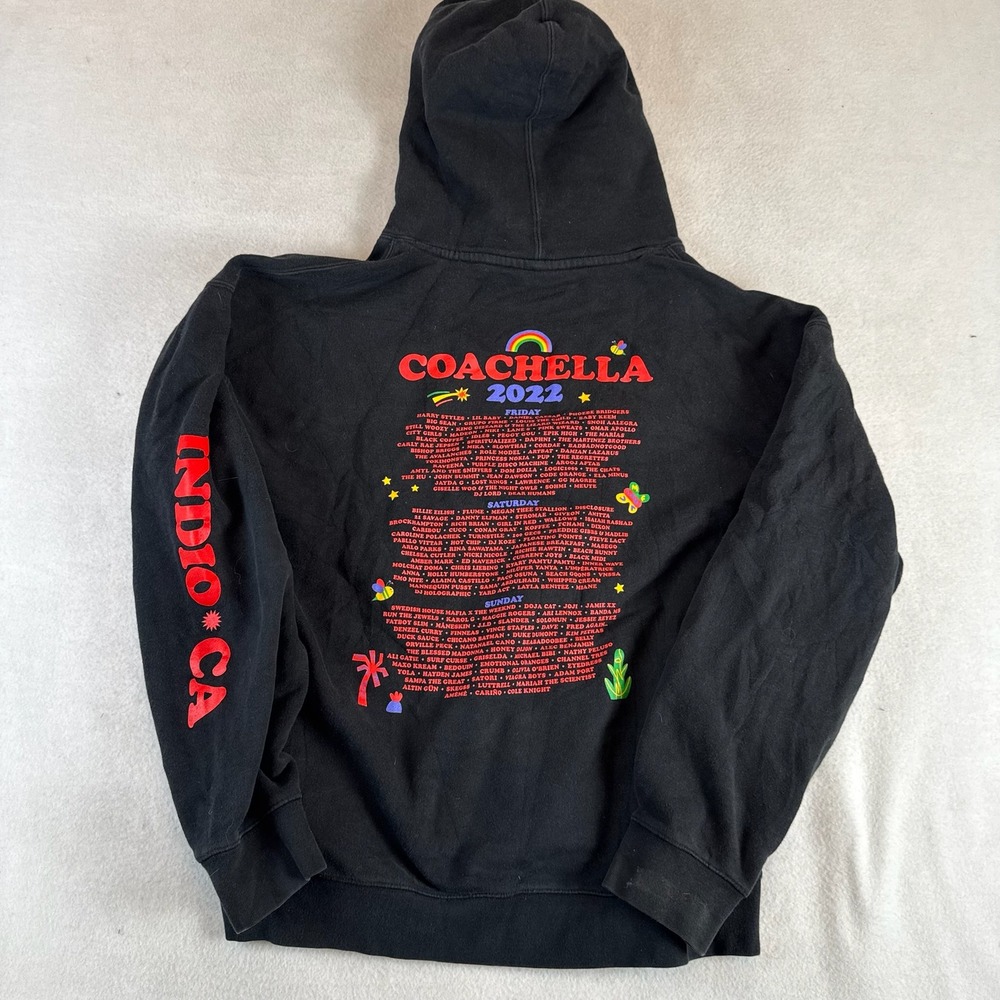 Coachella 2022 Festival Lineup Hoodie Black XL Harry Styles Billie Eilish Indio